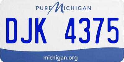 MI license plate DJK4375
