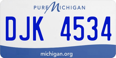 MI license plate DJK4534