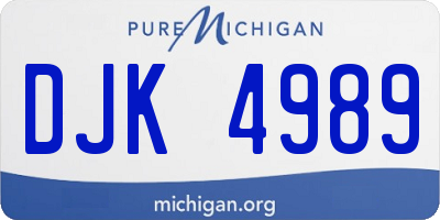 MI license plate DJK4989