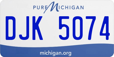 MI license plate DJK5074