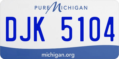 MI license plate DJK5104