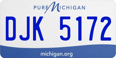 MI license plate DJK5172