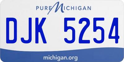 MI license plate DJK5254