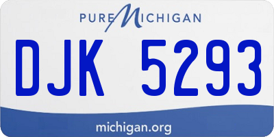 MI license plate DJK5293