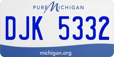 MI license plate DJK5332