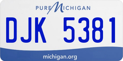 MI license plate DJK5381