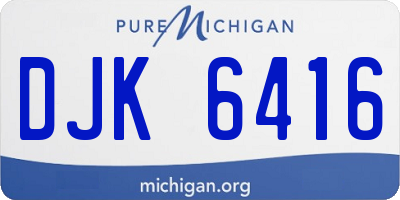 MI license plate DJK6416
