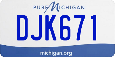 MI license plate DJK671