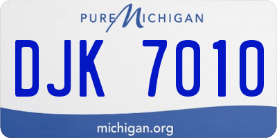 MI license plate DJK7010