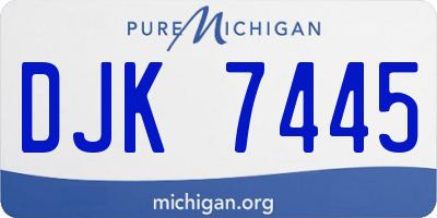 MI license plate DJK7445