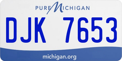 MI license plate DJK7653