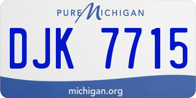 MI license plate DJK7715