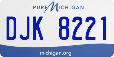 MI license plate DJK8221