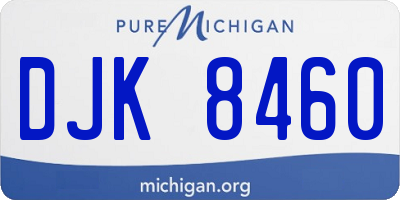 MI license plate DJK8460