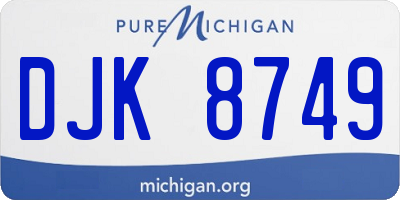MI license plate DJK8749