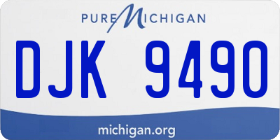 MI license plate DJK9490