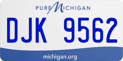 MI license plate DJK9562