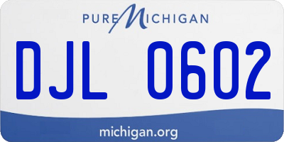 MI license plate DJL0602