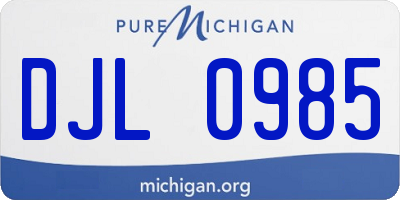 MI license plate DJL0985