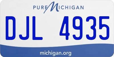 MI license plate DJL4935