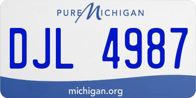 MI license plate DJL4987