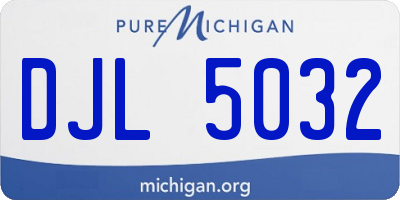 MI license plate DJL5032