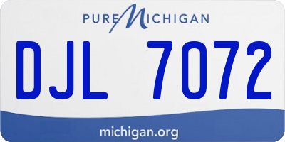 MI license plate DJL7072