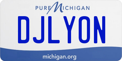 MI license plate DJLYON