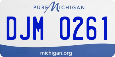 MI license plate DJM0261
