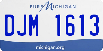 MI license plate DJM1613
