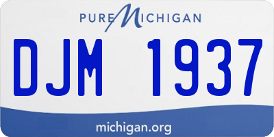 MI license plate DJM1937