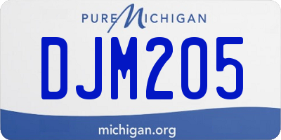 MI license plate DJM205