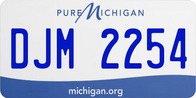 MI license plate DJM2254