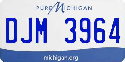 MI license plate DJM3964
