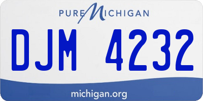 MI license plate DJM4232