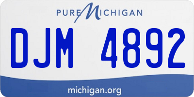 MI license plate DJM4892