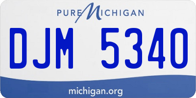 MI license plate DJM5340