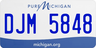 MI license plate DJM5848