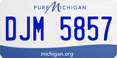 MI license plate DJM5857