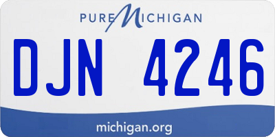 MI license plate DJN4246
