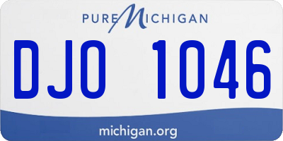 MI license plate DJO1046