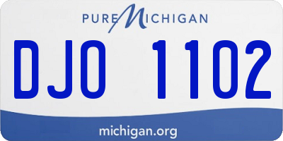 MI license plate DJO1102