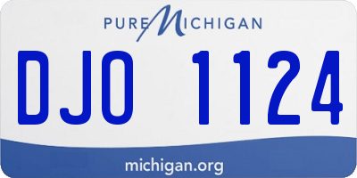 MI license plate DJO1124