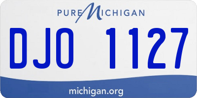 MI license plate DJO1127