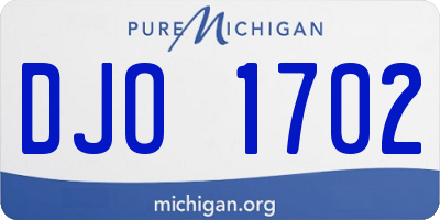 MI license plate DJO1702