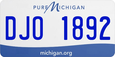 MI license plate DJO1892