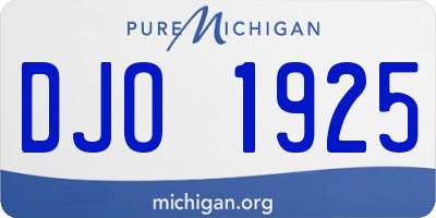 MI license plate DJO1925