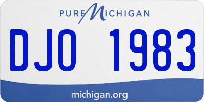 MI license plate DJO1983