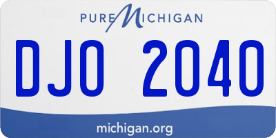 MI license plate DJO2040