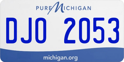 MI license plate DJO2053
